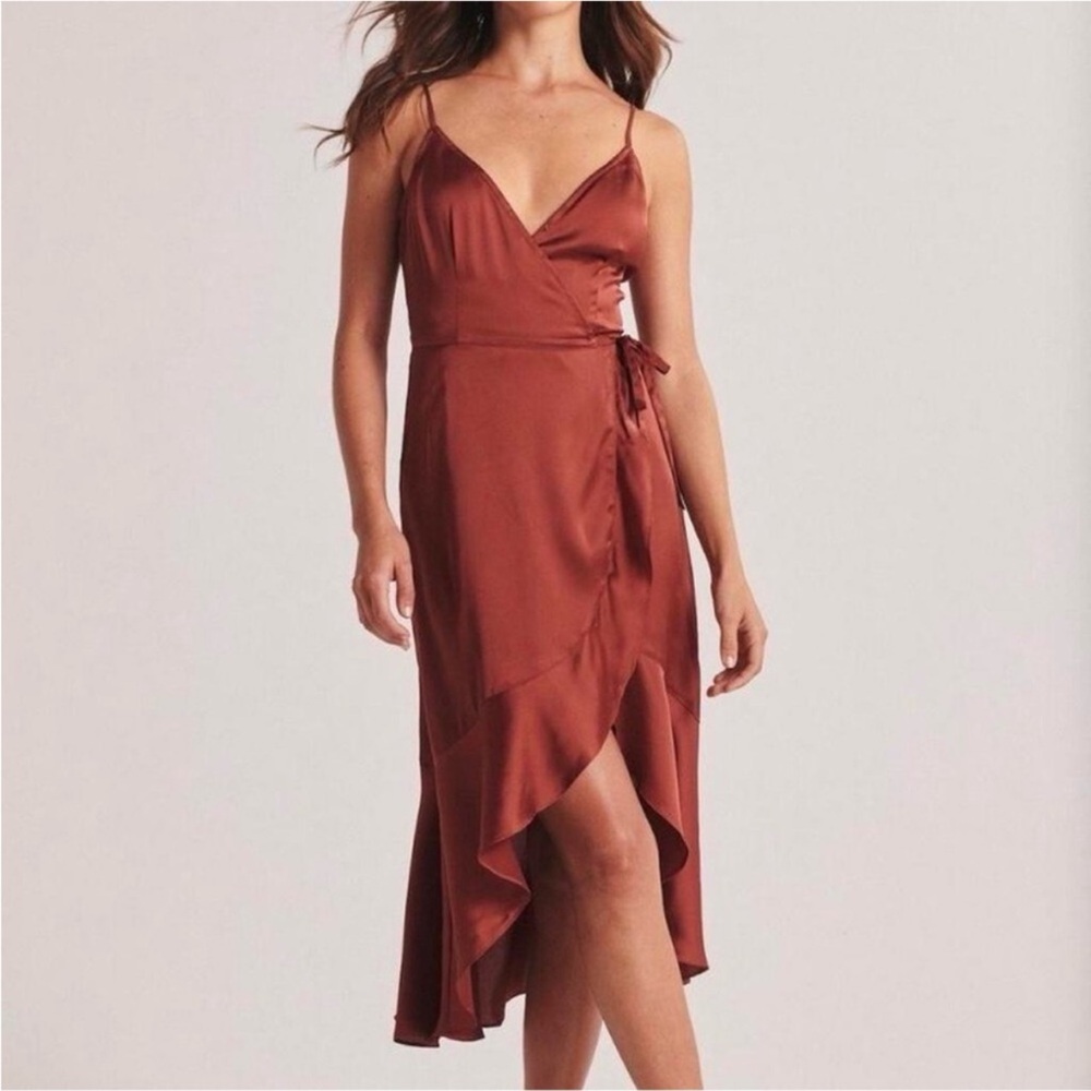 Abercrombie & Fitch Satin Midi Slip Dress
